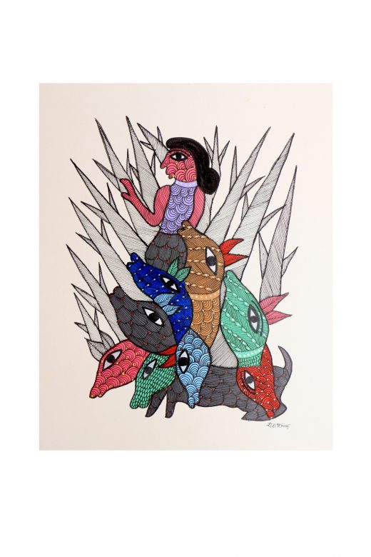 Handcrafted Multicolor Gond Paper Painting