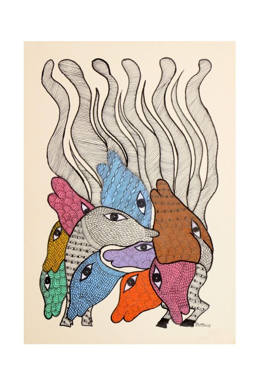 Handcrafted Multicolor Gond Paper Painting