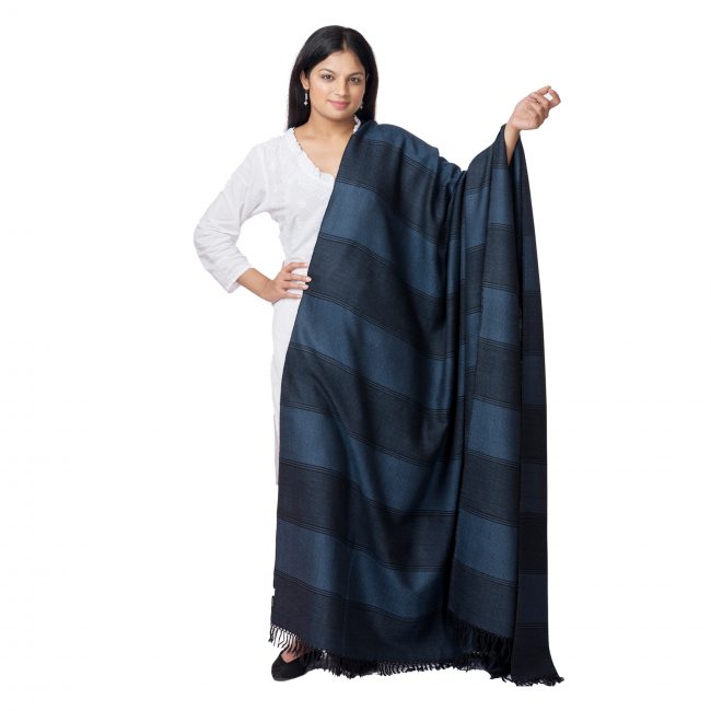 Sheep Wool Blue Shawl