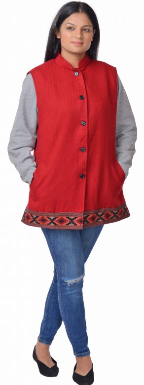 WAIST COAT HALF 44 Maroon