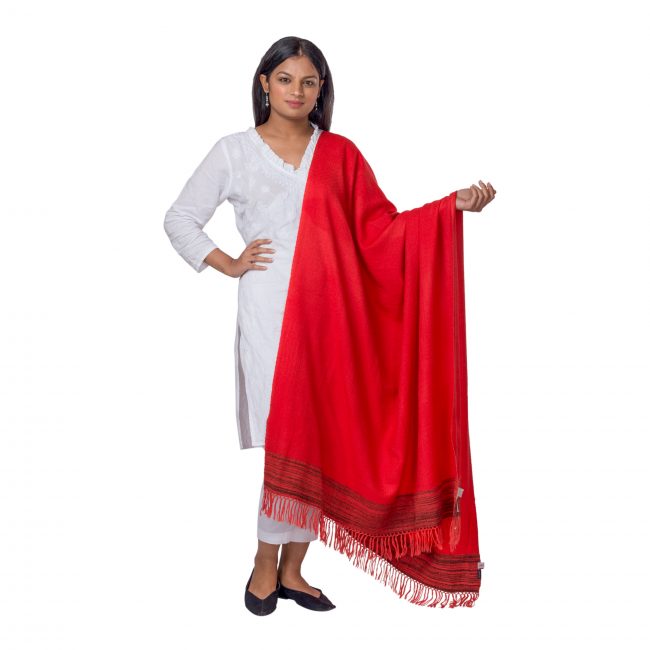 Handmade Red Sheep Woolen Shawl