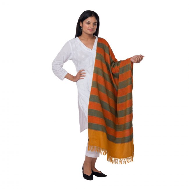 Kinnouri Wool Multicolor Stole