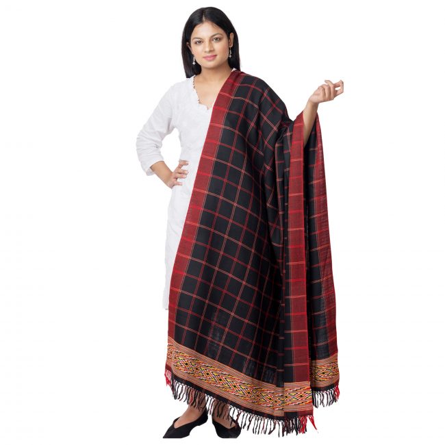 Kinnouri Wool Black Shawl