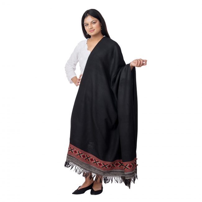 Yak Wool Black Shawl