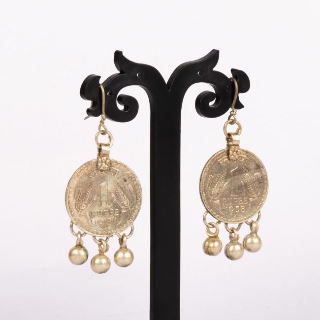 Tribes India Earring 1 Rupee 3 Ghungroo Pair