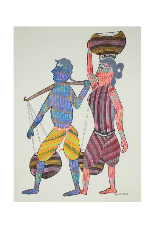 Gond Paper Canvas Multicolor Painting