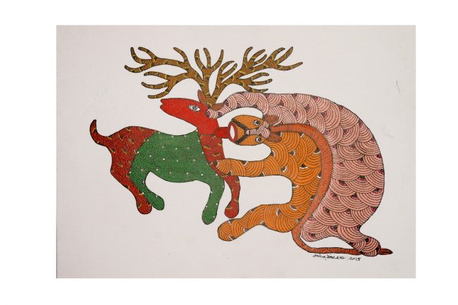 Gond Paper Multicolor Painting