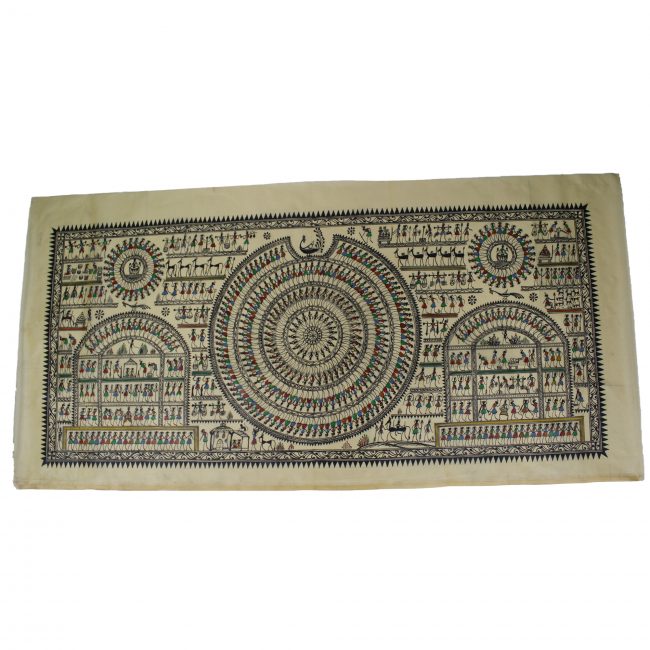 Saura Tussar Multicolor Painting (18*40 Inch)