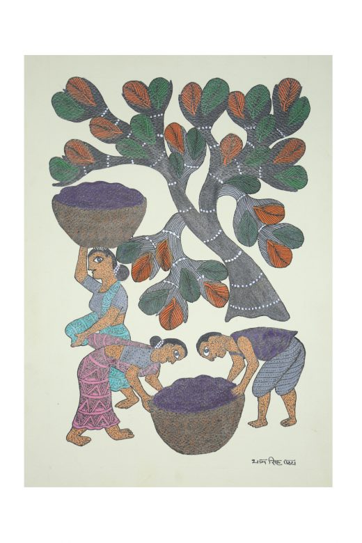 Handmade Gond Paper Multicolor Painting