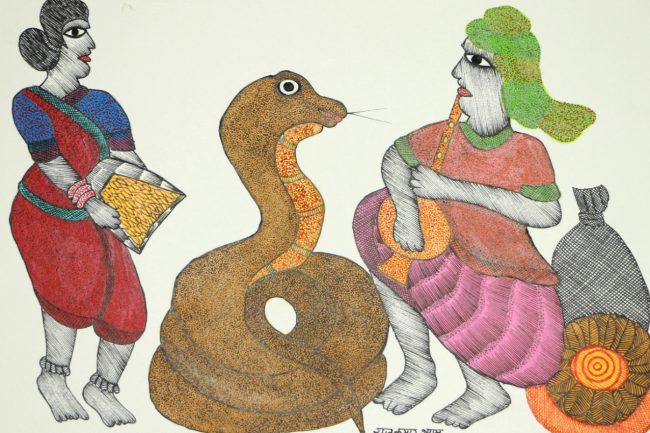 Handmade Gond Paper Multicolor Painting