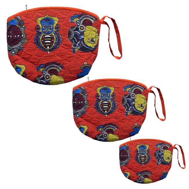 Handmade Cotton, Sponge & Bid Work Multicolor Pouch