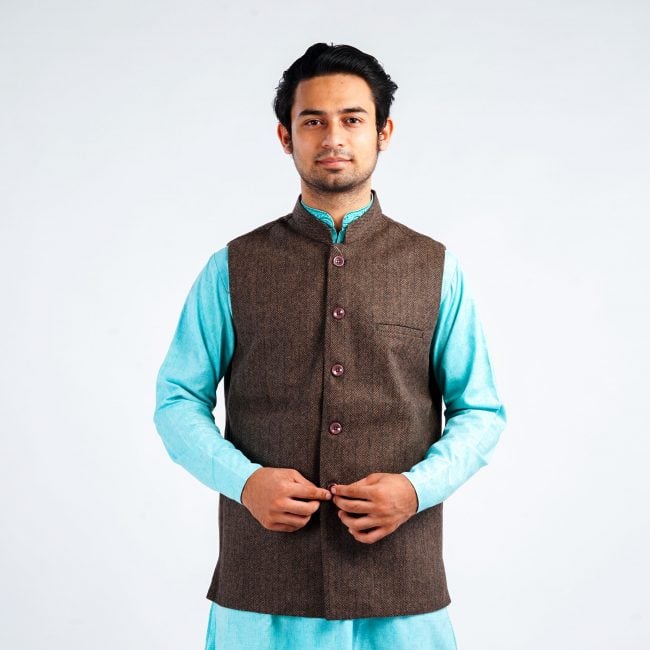 Handloom Woolen Plain Waist Coat