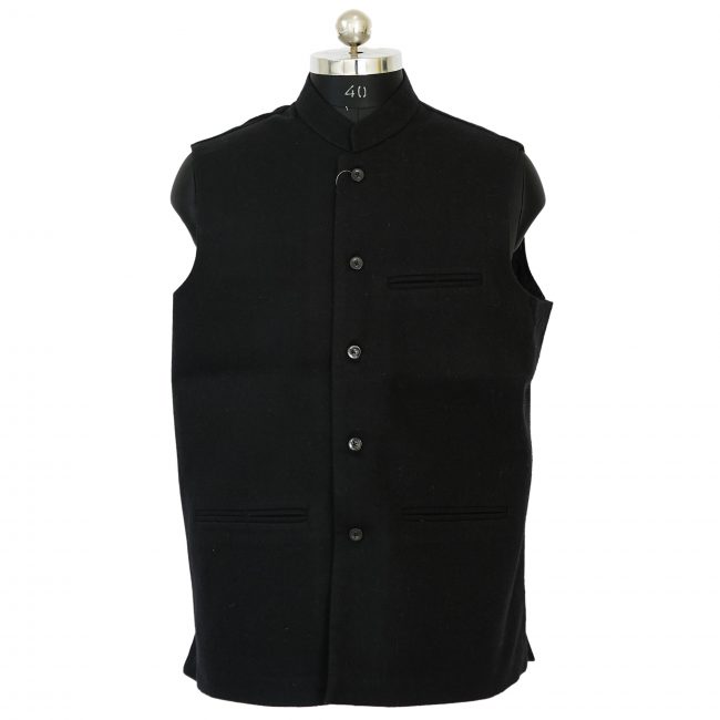 Handloom Woolen Plain Waist Coat (44)