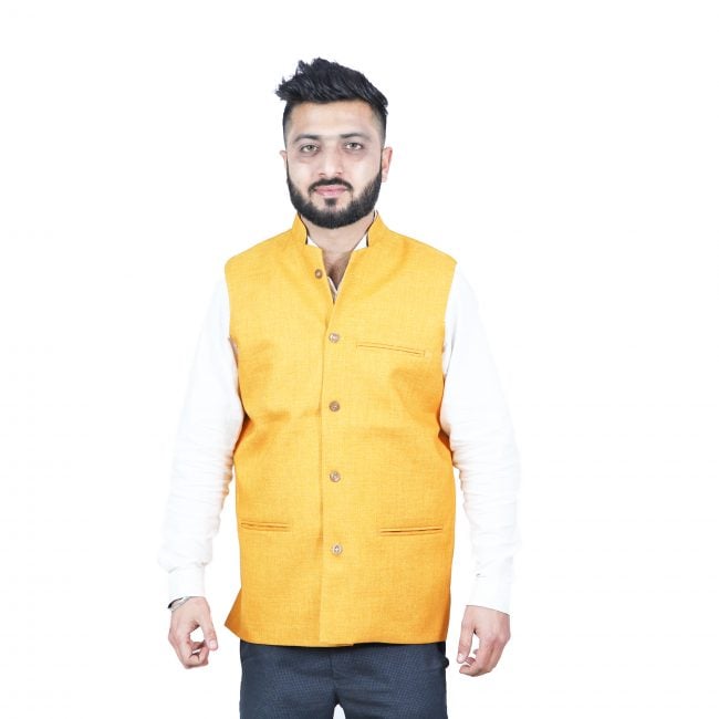 Handloom Woolen Plain Waist Coat