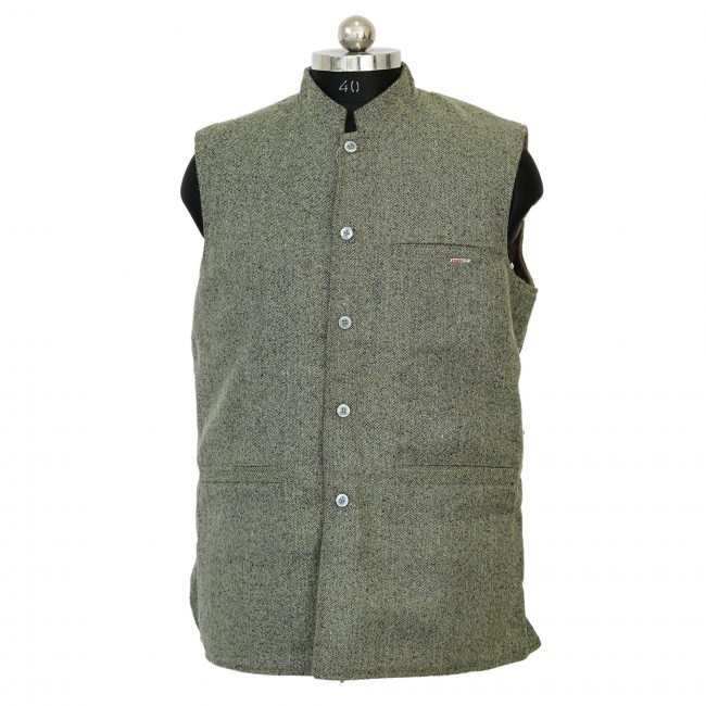 Handloom Woolen Plain Waist Coat (44)