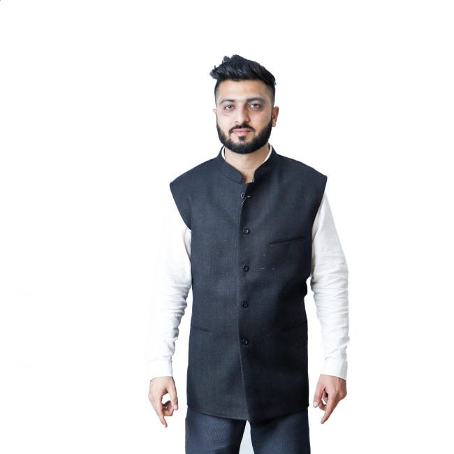 Handloom Woolen Plain Waist Coat