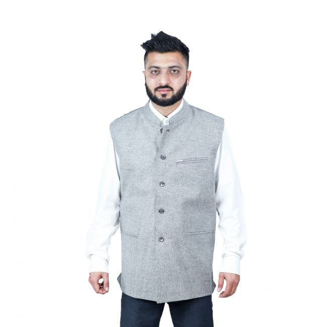 Handloom Woolen Diamond Waist Coat