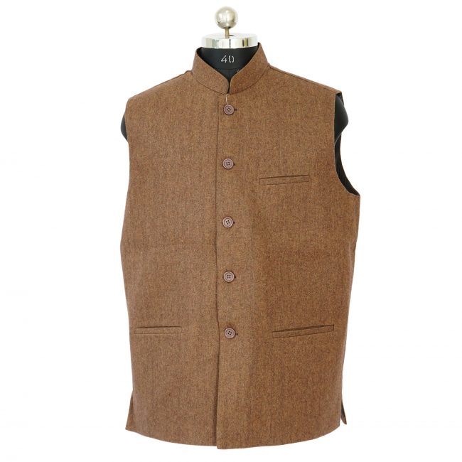 Handloom Woolen Plain Waist Coat (44)