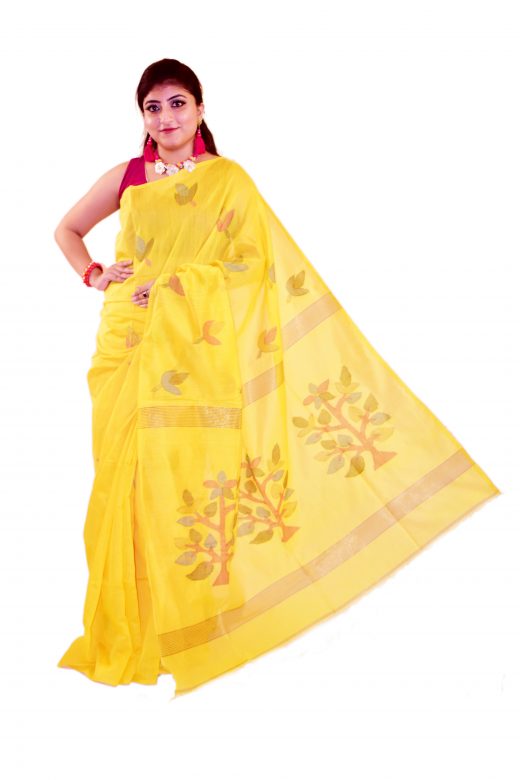 Handwoven Linen Saree with Blouse