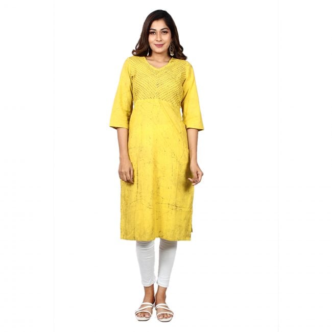 Khanta work cotton kurta - S