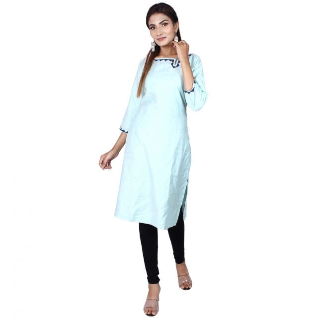 Silk Kurta with Applique Cut Work - S
