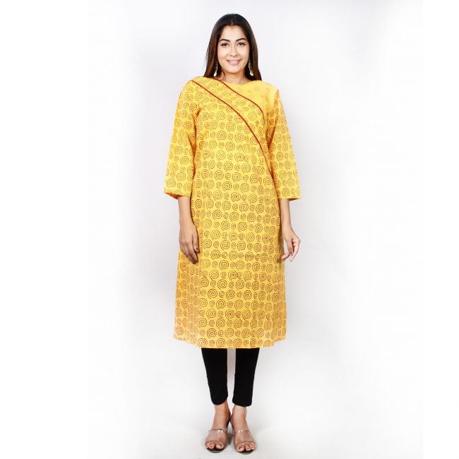 Tribs India Jaipur Cotton Block Print Kurta - M