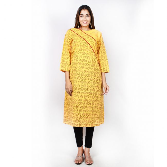 Tribs India Jaipur Cotton Block Print Kurta - XXL