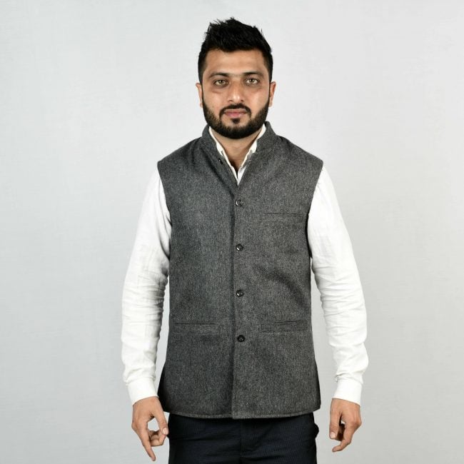 Handloom Woolen Plain Waist Coat