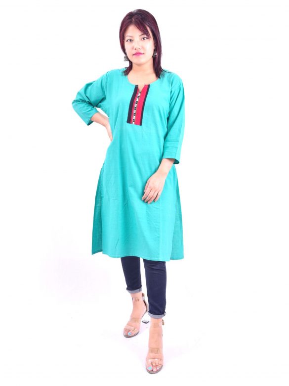Handwoven Pure Cotton Long Kurti (Large Size)