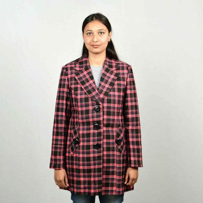 Handloom Woolen Plain Long Coat
