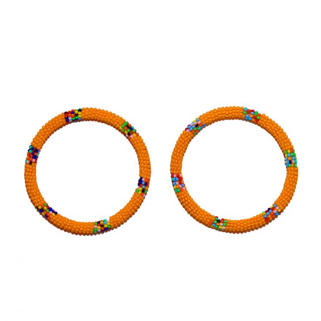 Handcrafted Orange Bangles