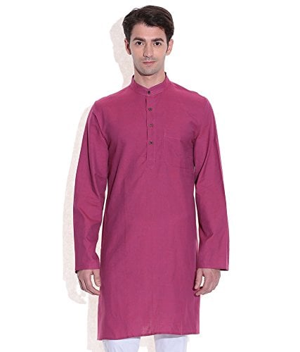 Men Long Kurta Handwoven Cotton Fabric