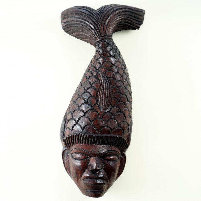 Traditional African Wooden Fish Masks