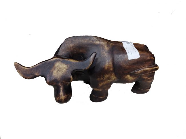 Wooden Replica of Mithun Bull Size (15 Inch)