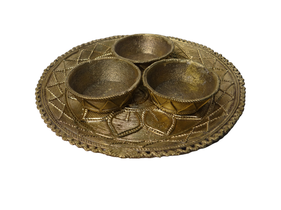 POOJA THALI WITH 3 BOWLS