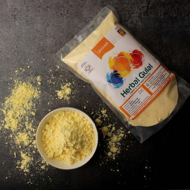 Yellow Herbal Gulal (250 Grams)