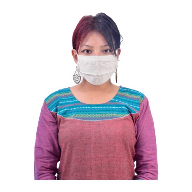 Handmade White Cotton Cloth Mask (Pack of 5)