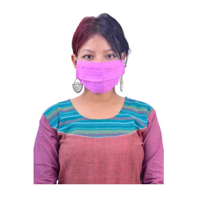 Handmade Purple Cotton Cloth Mask (Pack of 5)