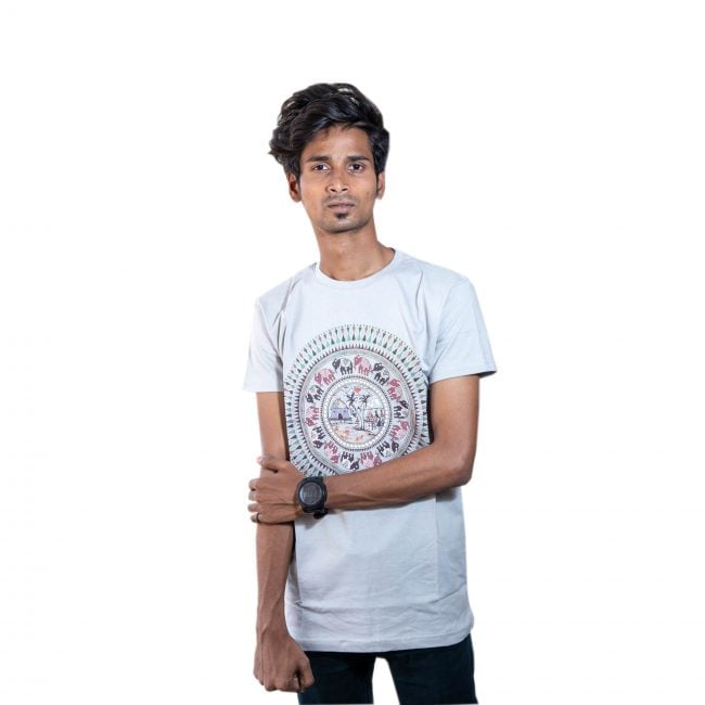Cotton Round Neck Half Sleeve Printed Tshirt - S