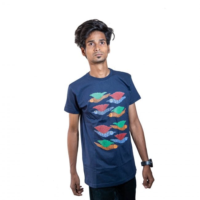 Cotton Round Neck Half Sleeve Printed Tshirt - S