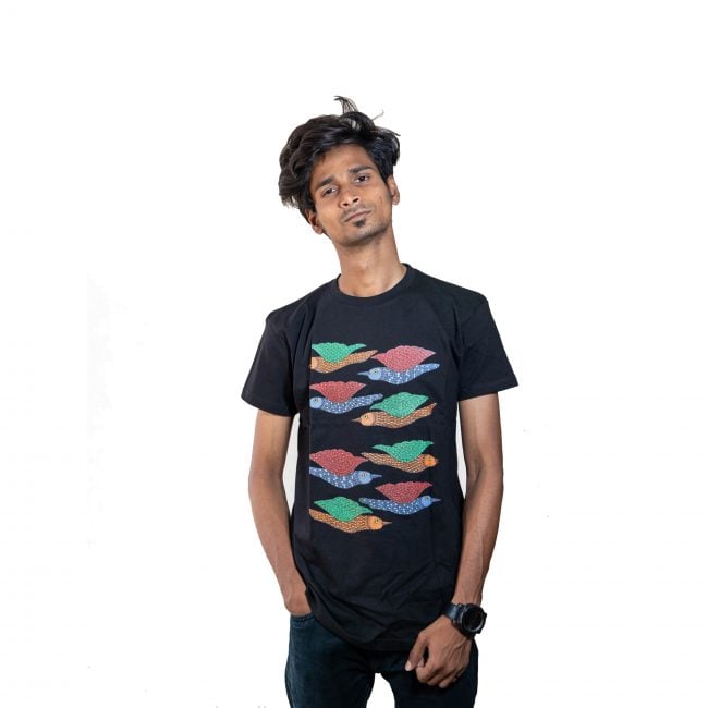 Cotton Round Neck Half Sleeve Printed Tshirt - S