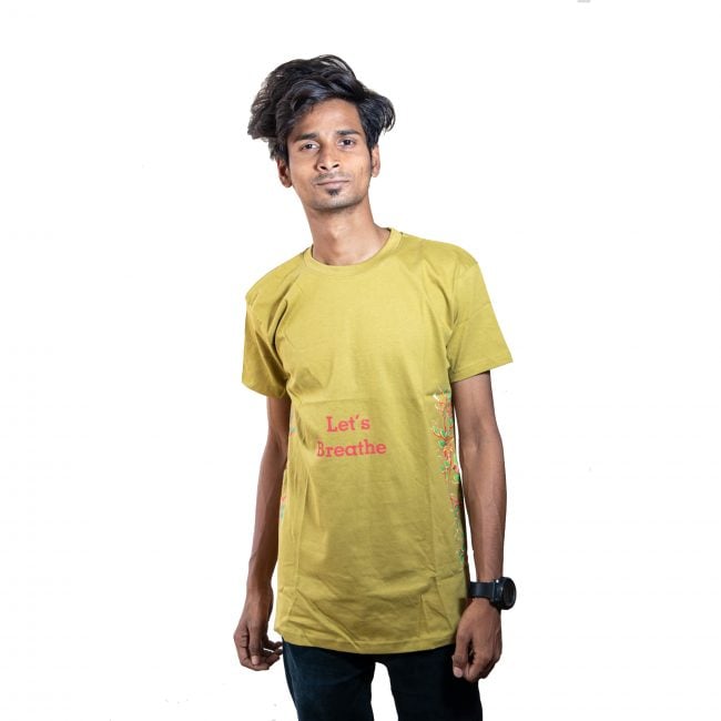 Cotton Round Neck Half Sleeve Printed Tshirt - S