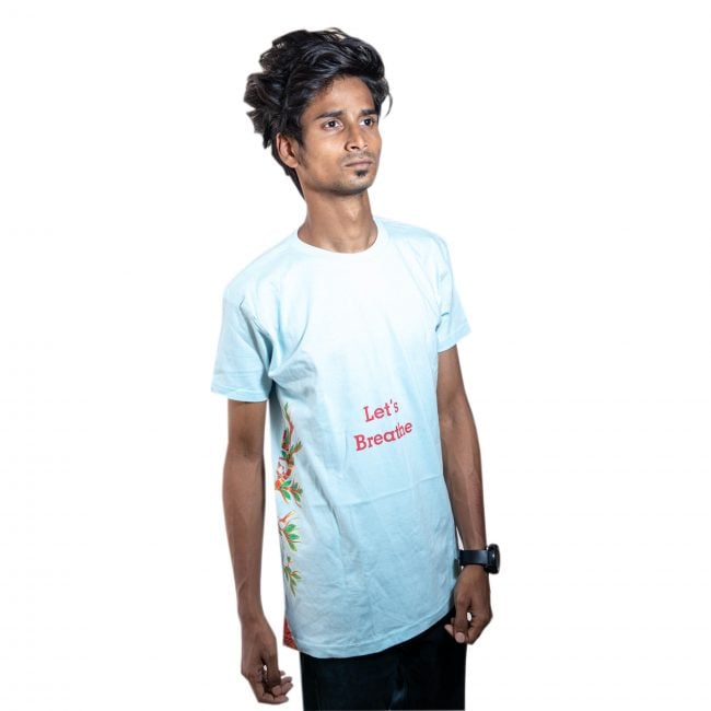 Cotton Round Neck Half Sleeve Printed Tshirt - S