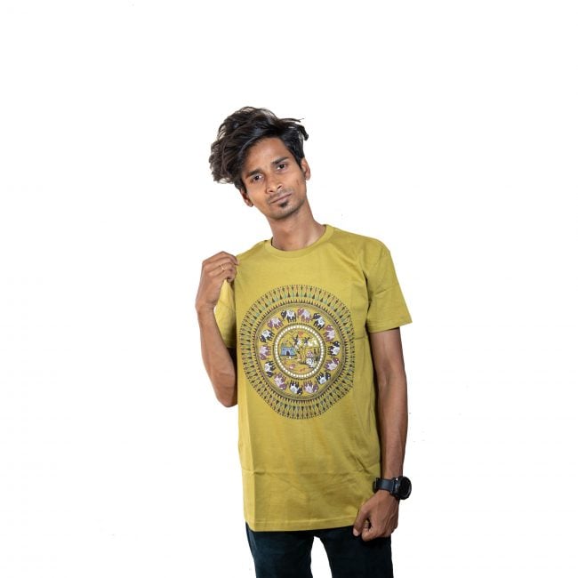Cotton Round Neck Half Sleeve Printed Tshirt - S