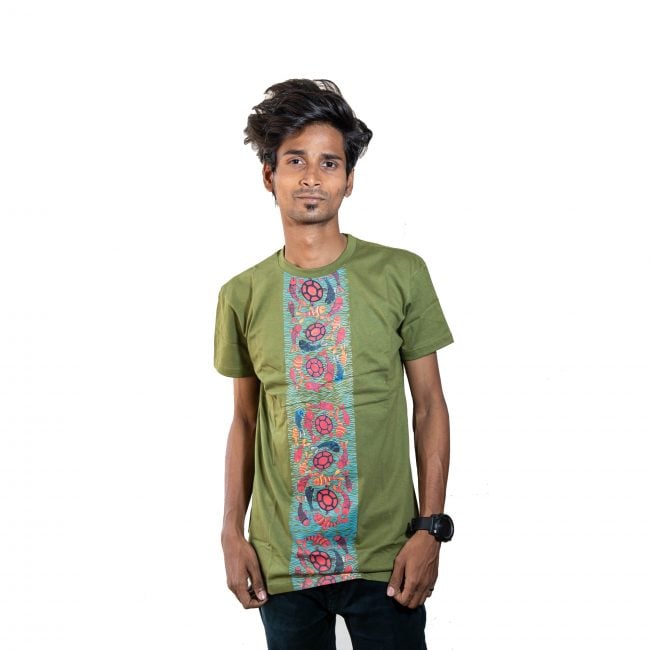 Cotton Round Neck Half Sleeve Printed Tshirt - S