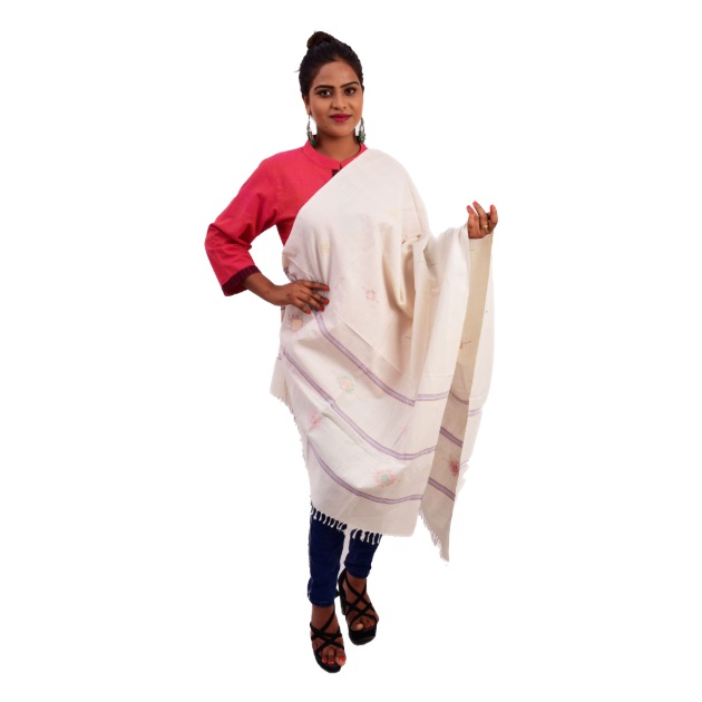 Handmade Pure Cotton Stole/ Dupatta