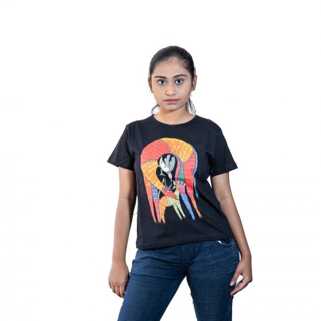 Cotton Round Neck Half Sleeve Printed Tshirt - S