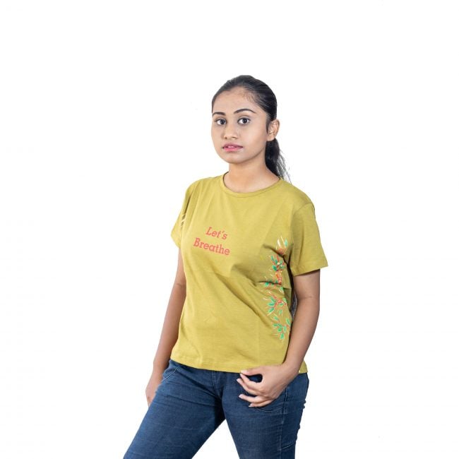Cotton Round Neck Half Sleeve Printed Tshirt