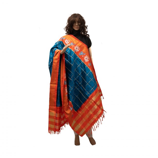 Handmade Women Pochampally Silk Dupatta/Chunni