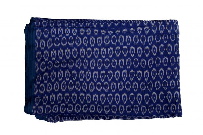 Tribes India Cotton Dress Material/Fabric Standard Size Blue (2.5 Meters)